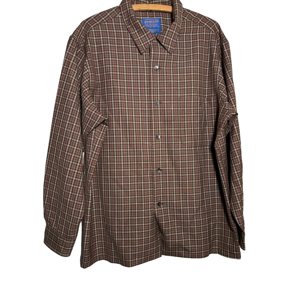 VTG Sir Pendleton Wool Shirt Mens L Plaid Limited Edition Button Down 145 READ
